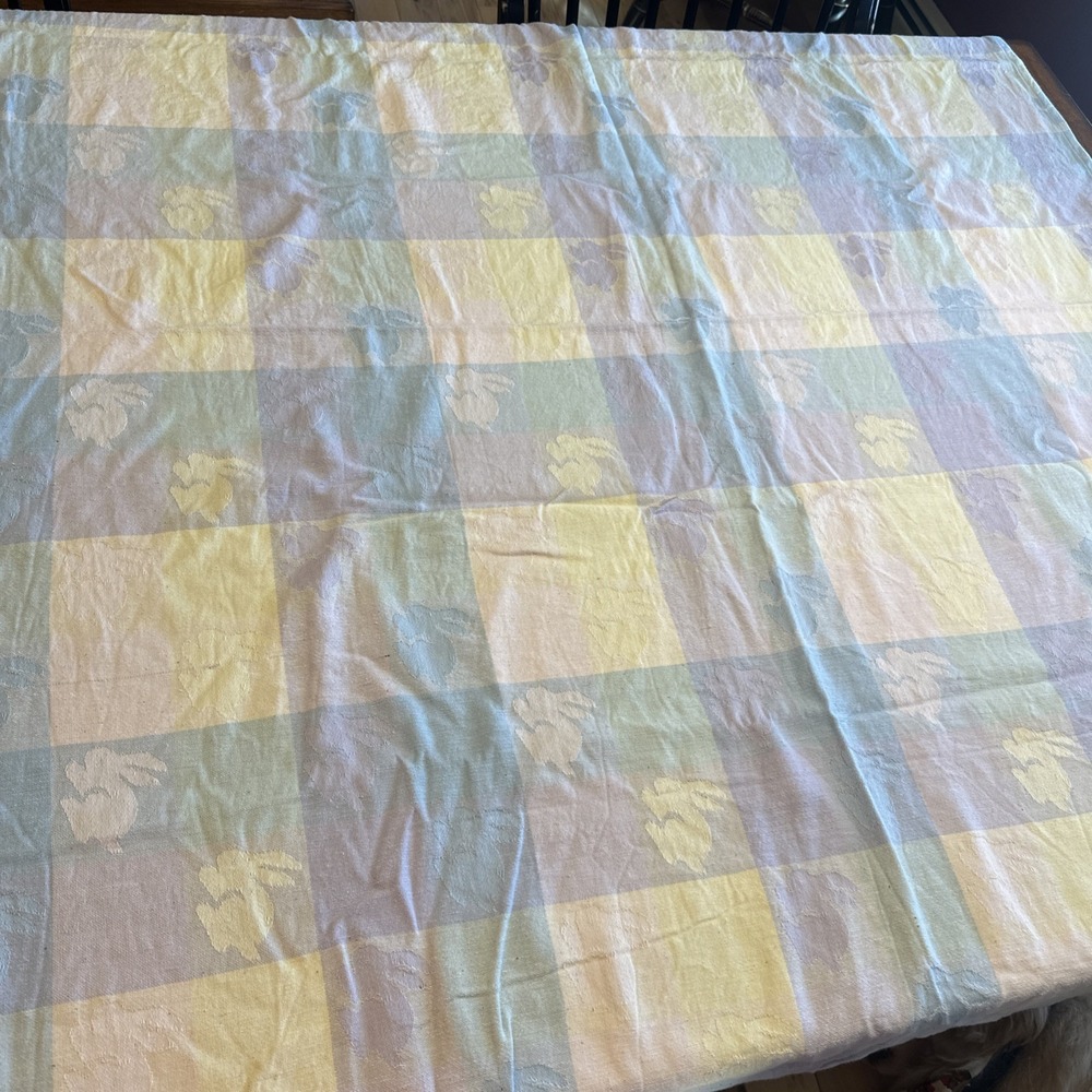 Living Quarters Occasions Tablecloth Pastel Bunnies Easter Rectangular 66" X 51"
